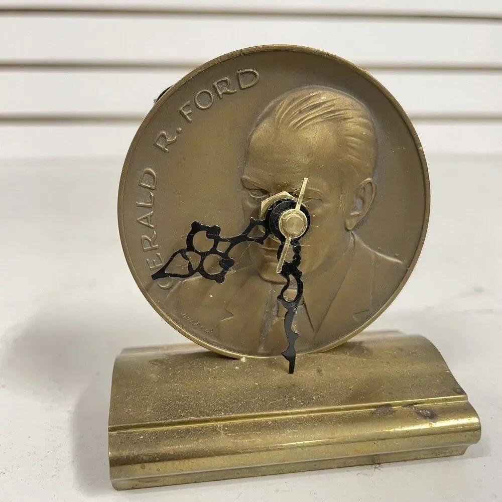 Vintage Gerald R. Ford US Mint Treasury Bronze Medal CONVERTED TO CLOCK - LN